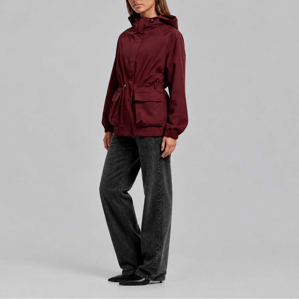 Charlotte | Sophisticated Waterproof Hooded Jacket with Drawstring Waist