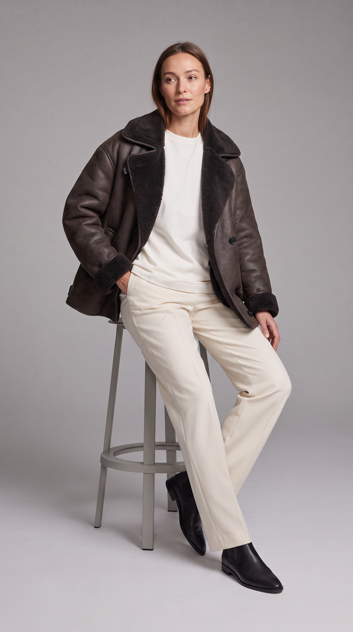 Charlotte | Stylish Oversized Faux Fur Coat with Shearling Lapels