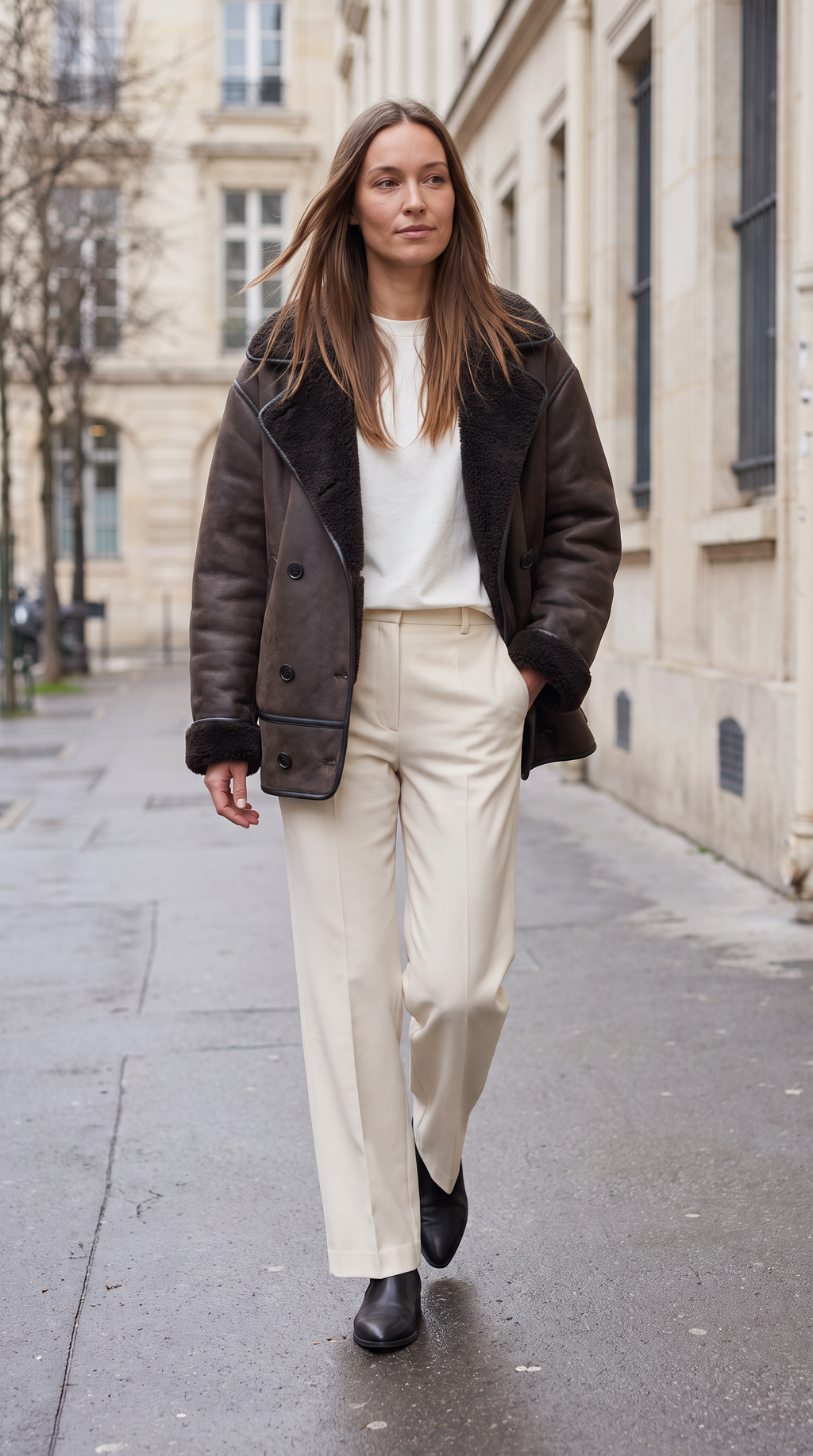 Charlotte | Stylish Oversized Faux Fur Coat with Shearling Lapels