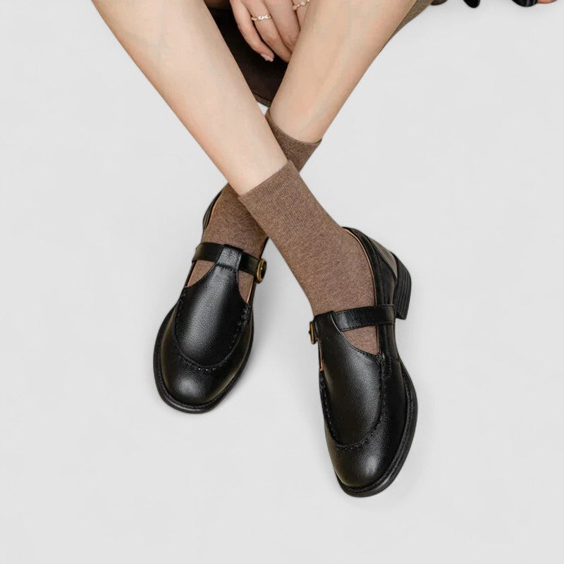 Chloe | Elegant Chunky Sole Mary Jane Buckle Shoes