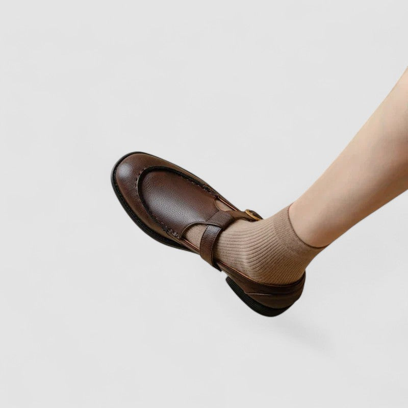 Chloe | Elegant Chunky Sole Mary Jane Buckle Shoes