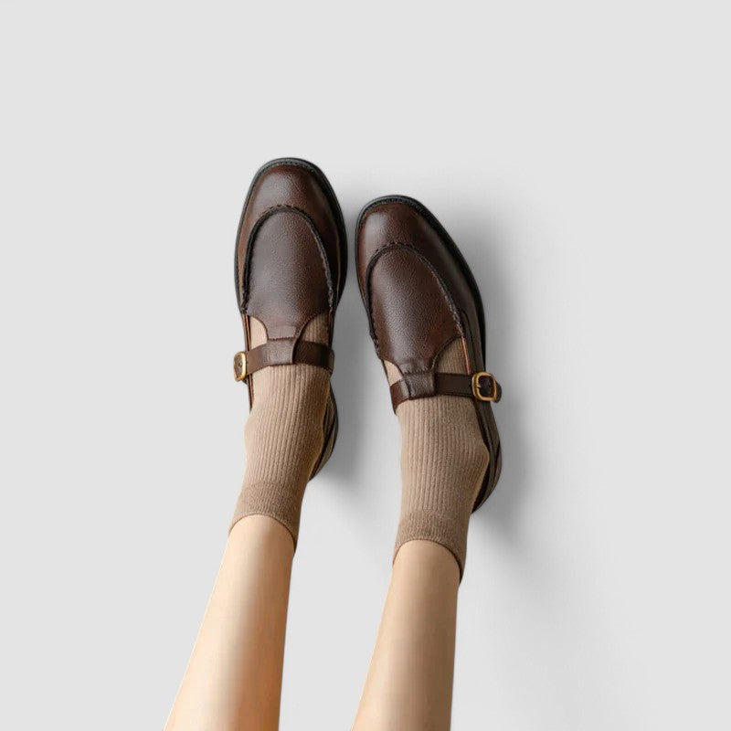 Chloe | Elegant Chunky Sole Mary Jane Buckle Shoes