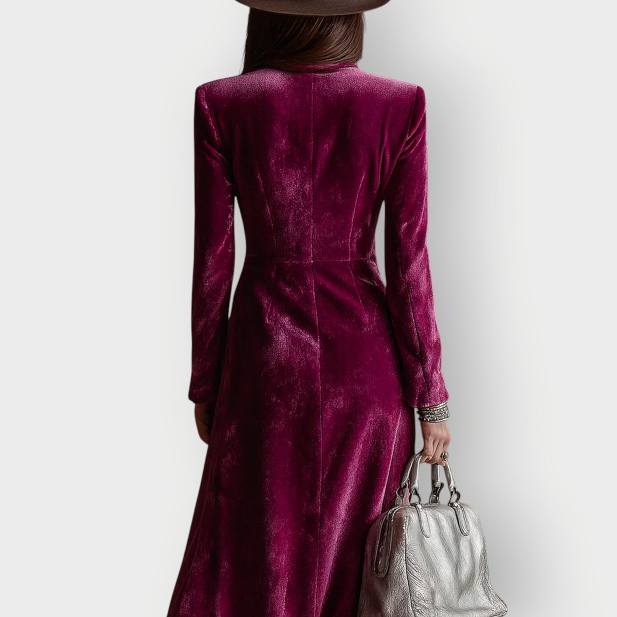Chloe | Polished Double-Breasted Maxi Christmas Dress