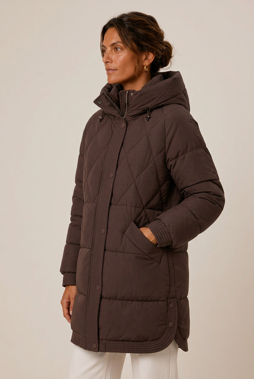 Chloe | Relaxed Longline Hooded Puffer Jacket Women