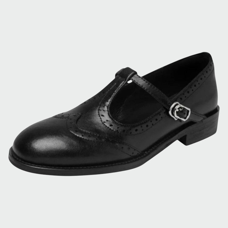 Chloe | Sophisticated T-Bar Brogue Mary Jane Shoes