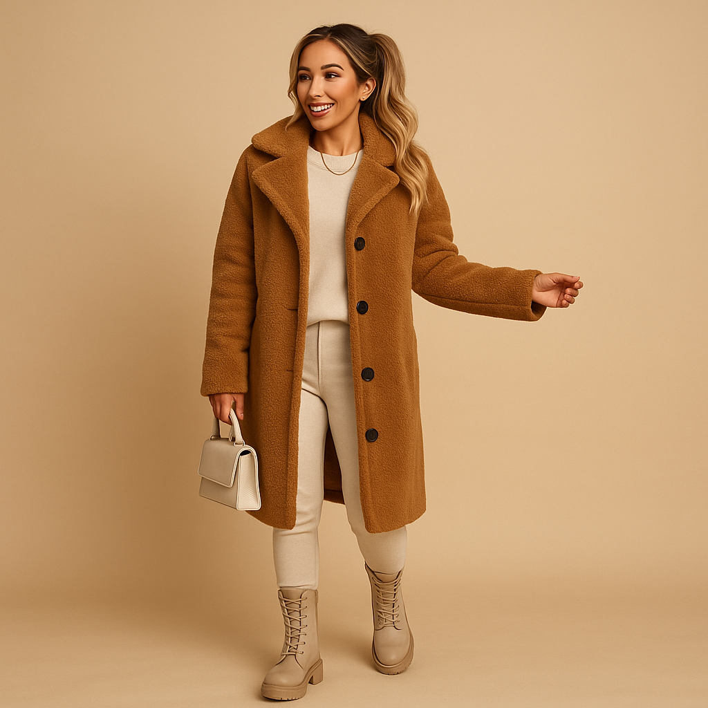 Clara | Classic Longline Faux Fur Teddy Coat