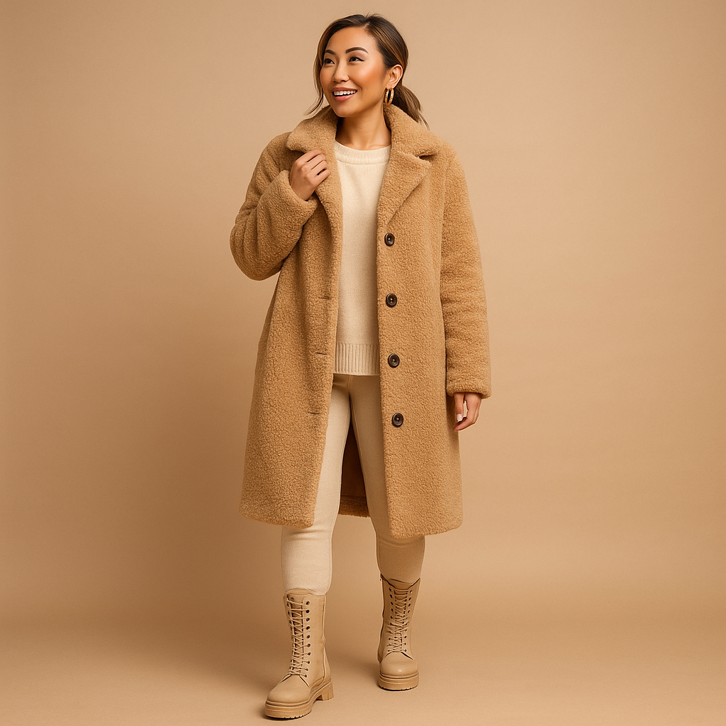 Clara | Classic Longline Faux Fur Teddy Coat