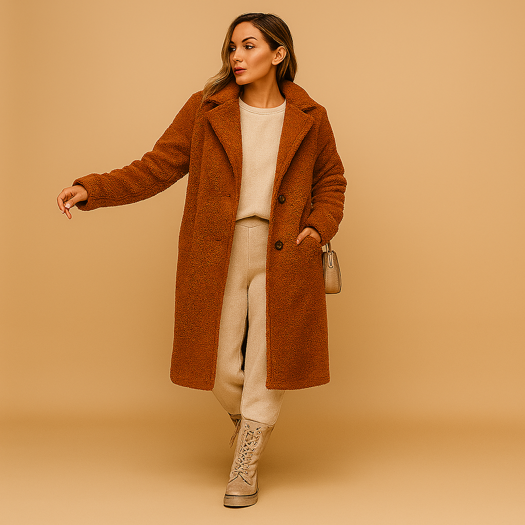 Clara | Classic Longline Faux Fur Teddy Coat