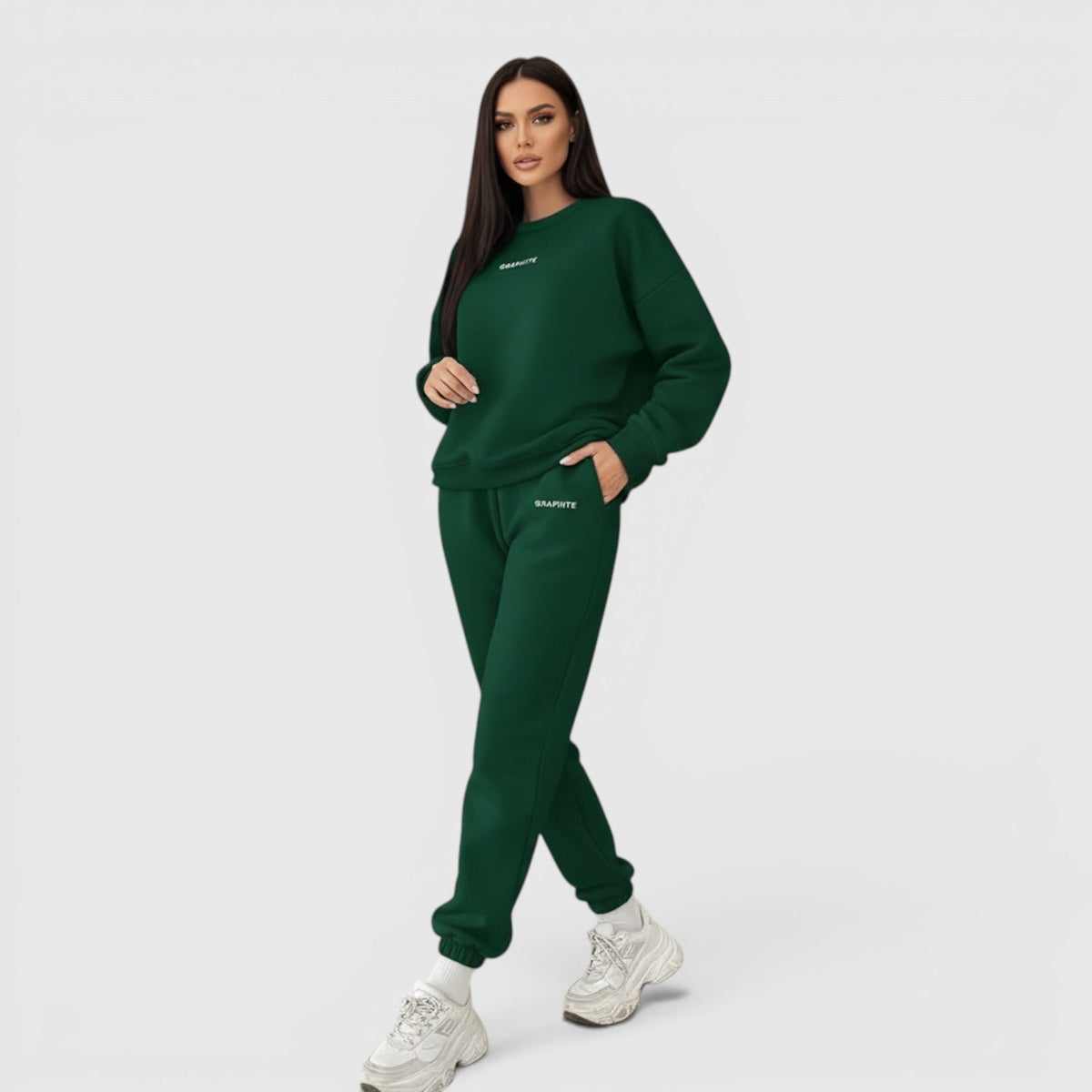 Clara | Graceful Oversized Embroidered Tracksuit Two-Piece Set