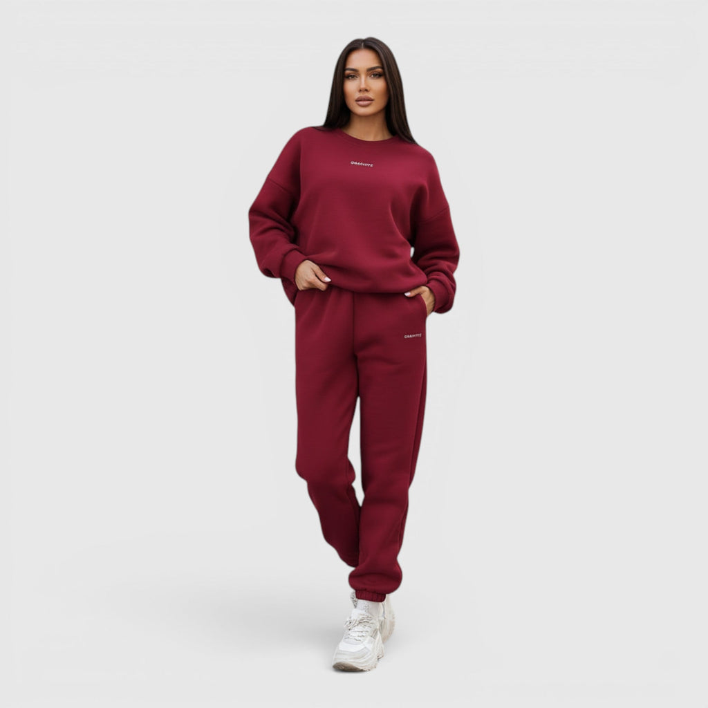 Clara | Graceful Oversized Embroidered Tracksuit Two-Piece Set