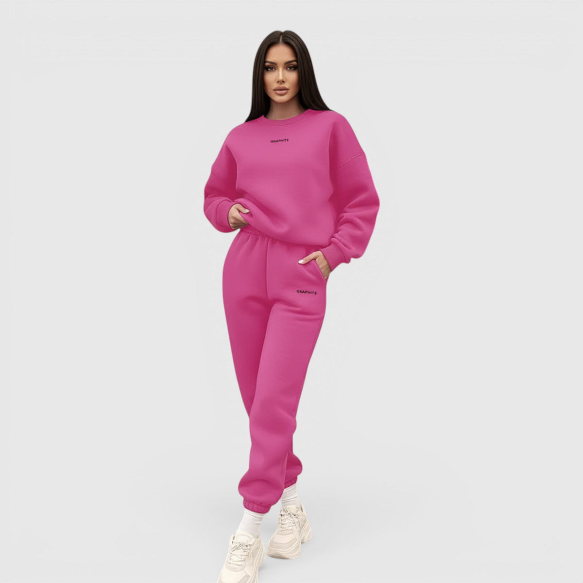 Clara | Graceful Oversized Embroidered Tracksuit Two-Piece Set