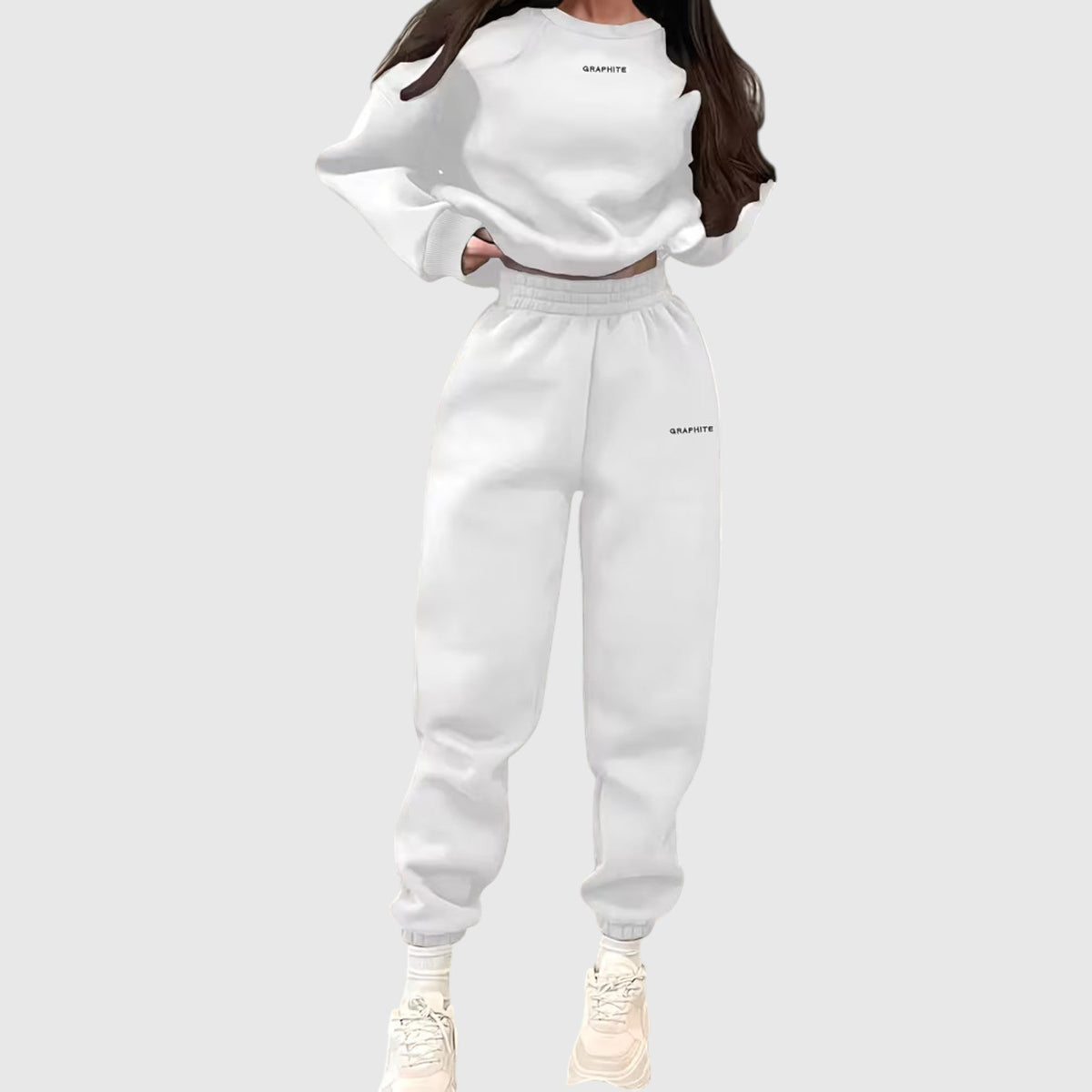 Clara | Graceful Oversized Embroidered Tracksuit Two-Piece Set