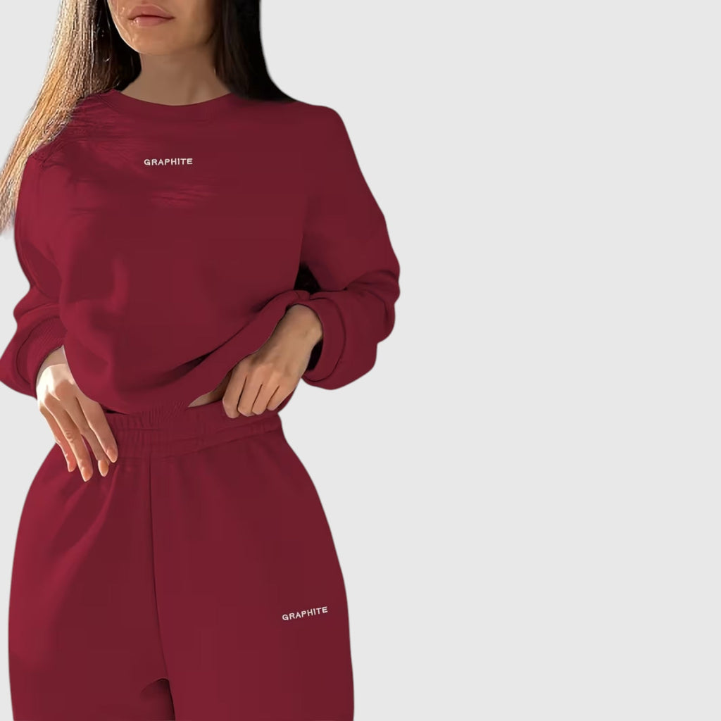 Clara | Graceful Oversized Embroidered Tracksuit Two-Piece Set