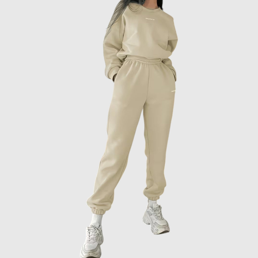 Clara | Graceful Oversized Embroidered Tracksuit Two-Piece Set