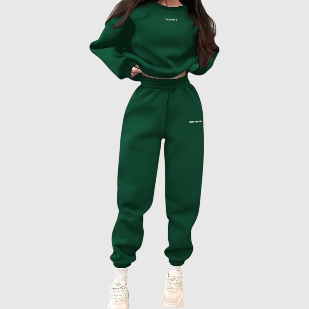 Clara | Graceful Oversized Embroidered Tracksuit Two-Piece Set