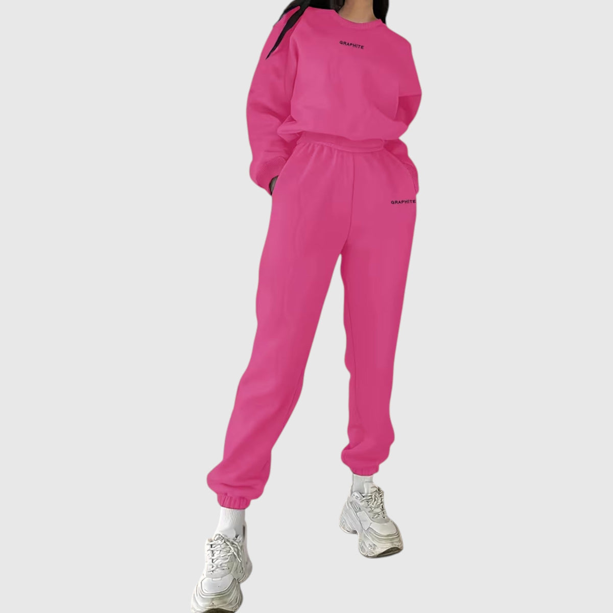 Clara | Graceful Oversized Embroidered Tracksuit Two-Piece Set