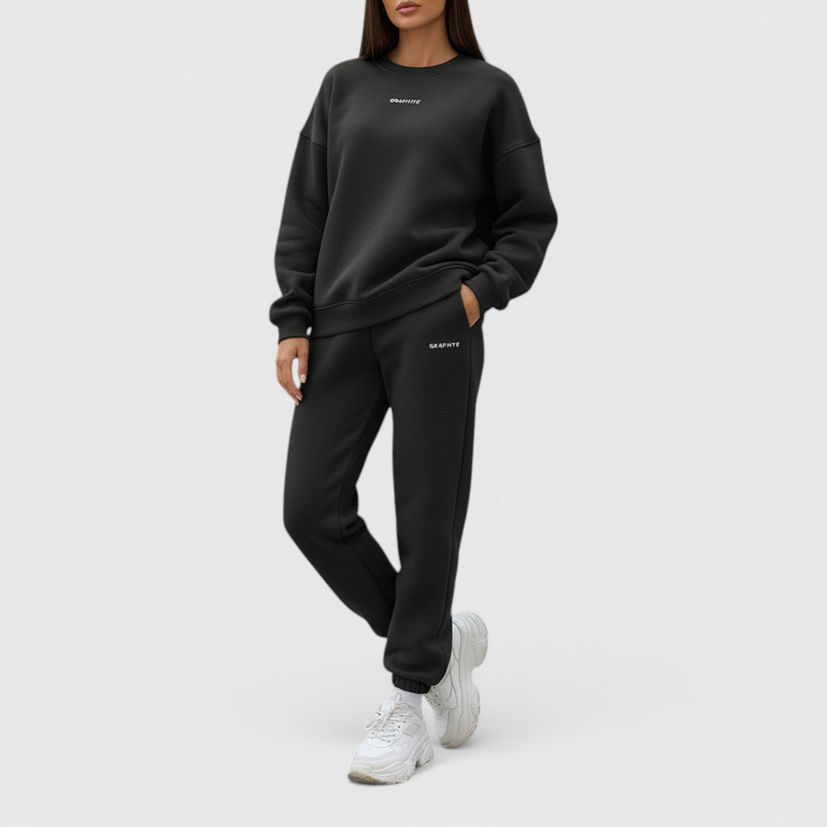 Clara | Graceful Oversized Embroidered Tracksuit Two-Piece Set
