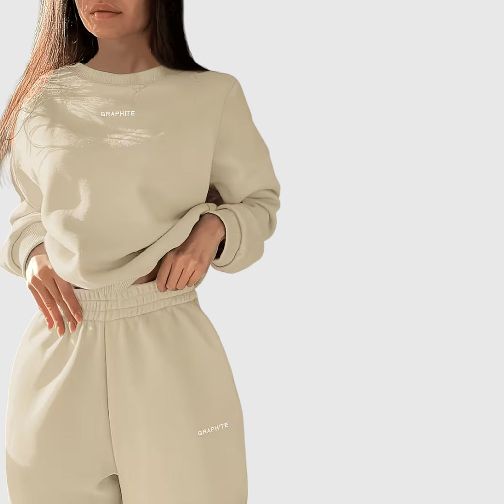 Clara | Graceful Oversized Embroidered Tracksuit Two-Piece Set