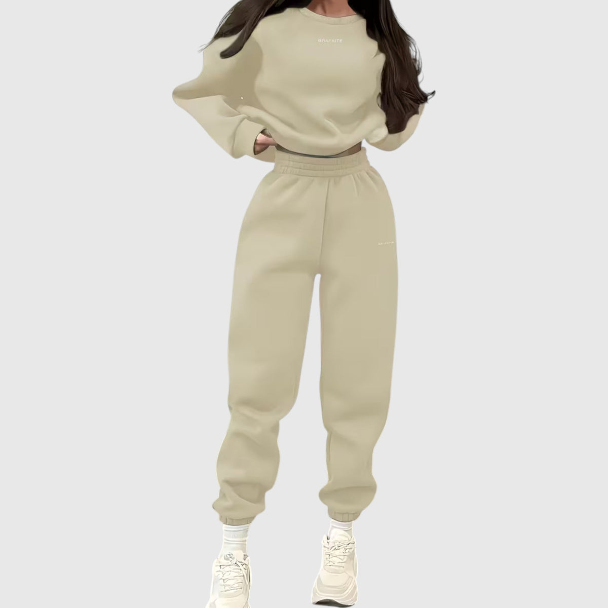 Clara | Graceful Oversized Embroidered Tracksuit Two-Piece Set