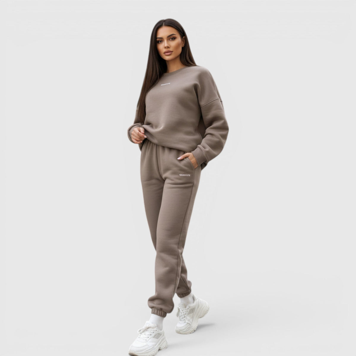 Clara | Graceful Oversized Embroidered Tracksuit Two-Piece Set