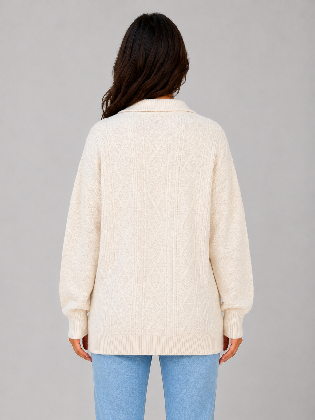 Clara | Half Zip Longline Womens Knit Jumper