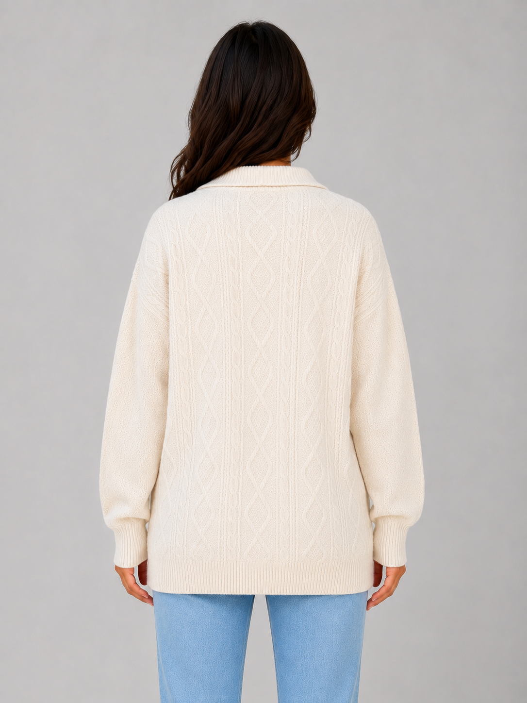 Clara | Half Zip Longline Womens Knit Jumper