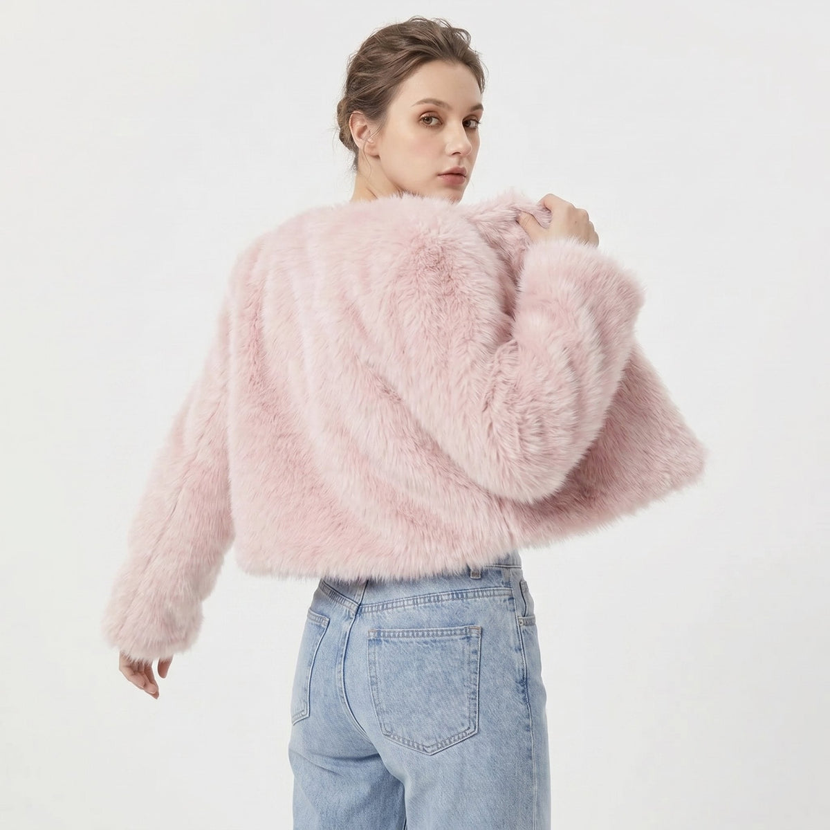 Clara | Sophisticated Cropped Faux Fur Coat Short Jacket