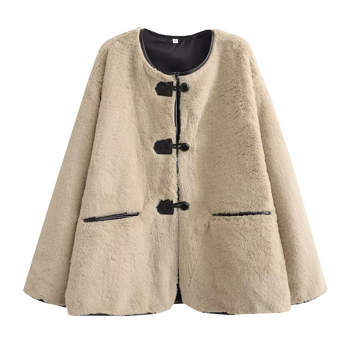Daisy | Chic Oversized Faux Fur Coat with Toggle Fastenings