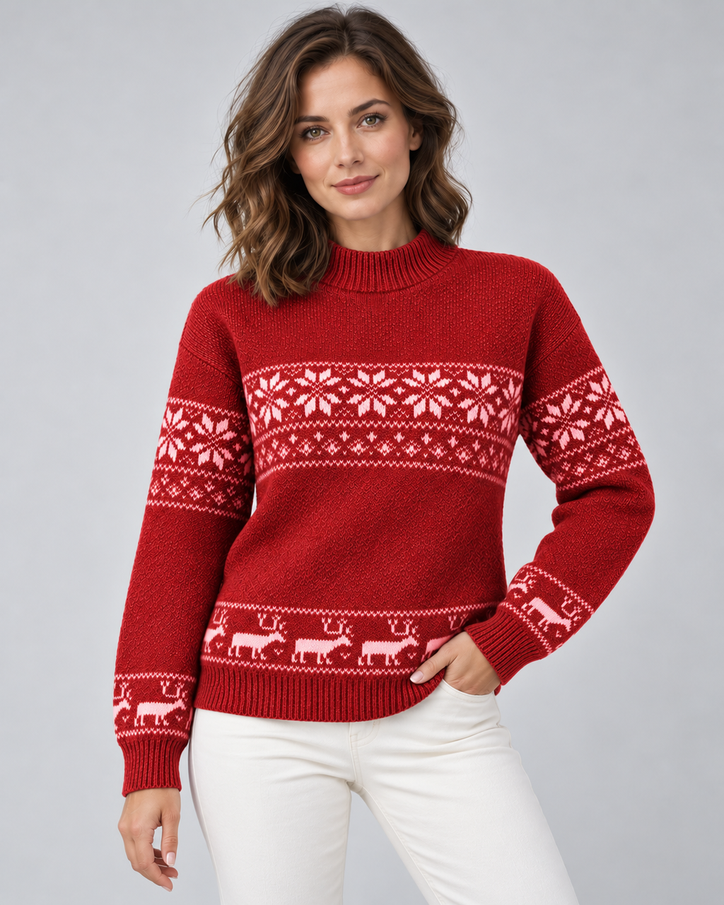 Daisy | Timeless Fair Isle Reindeer Ladies Xmas Jumper