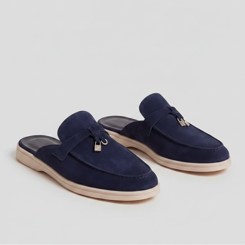Daniel | Sophisticated Buckle Trim Loafer Mule Slippers