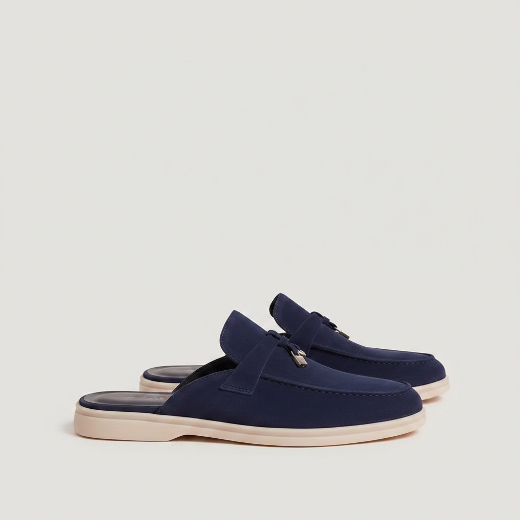 Daniel | Sophisticated Buckle Trim Loafer Mule Slippers
