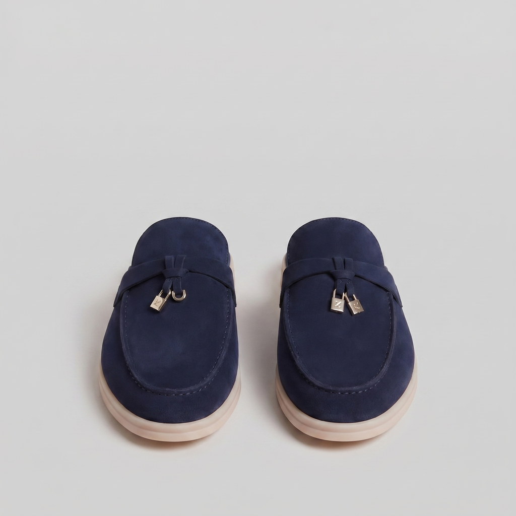 Daniel | Sophisticated Buckle Trim Loafer Mule Slippers