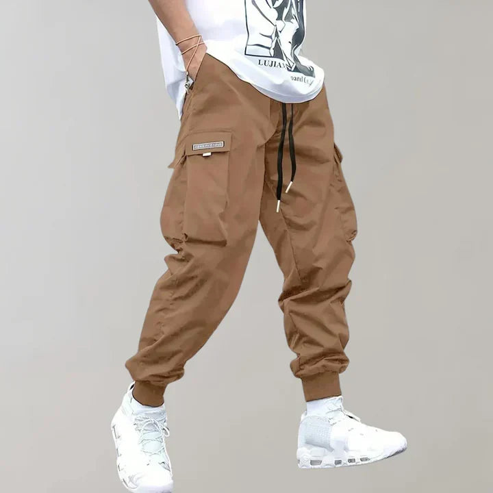 Daniel | Tapered Cargo Trousers with Cuffed Ankle and Multi Pockets