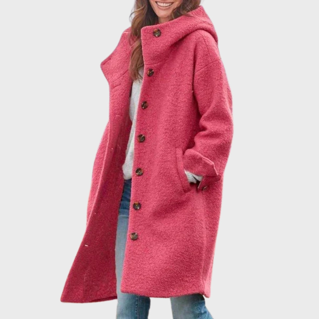Darcie | Relaxed Hooded Button-Front Longline Trench Coat