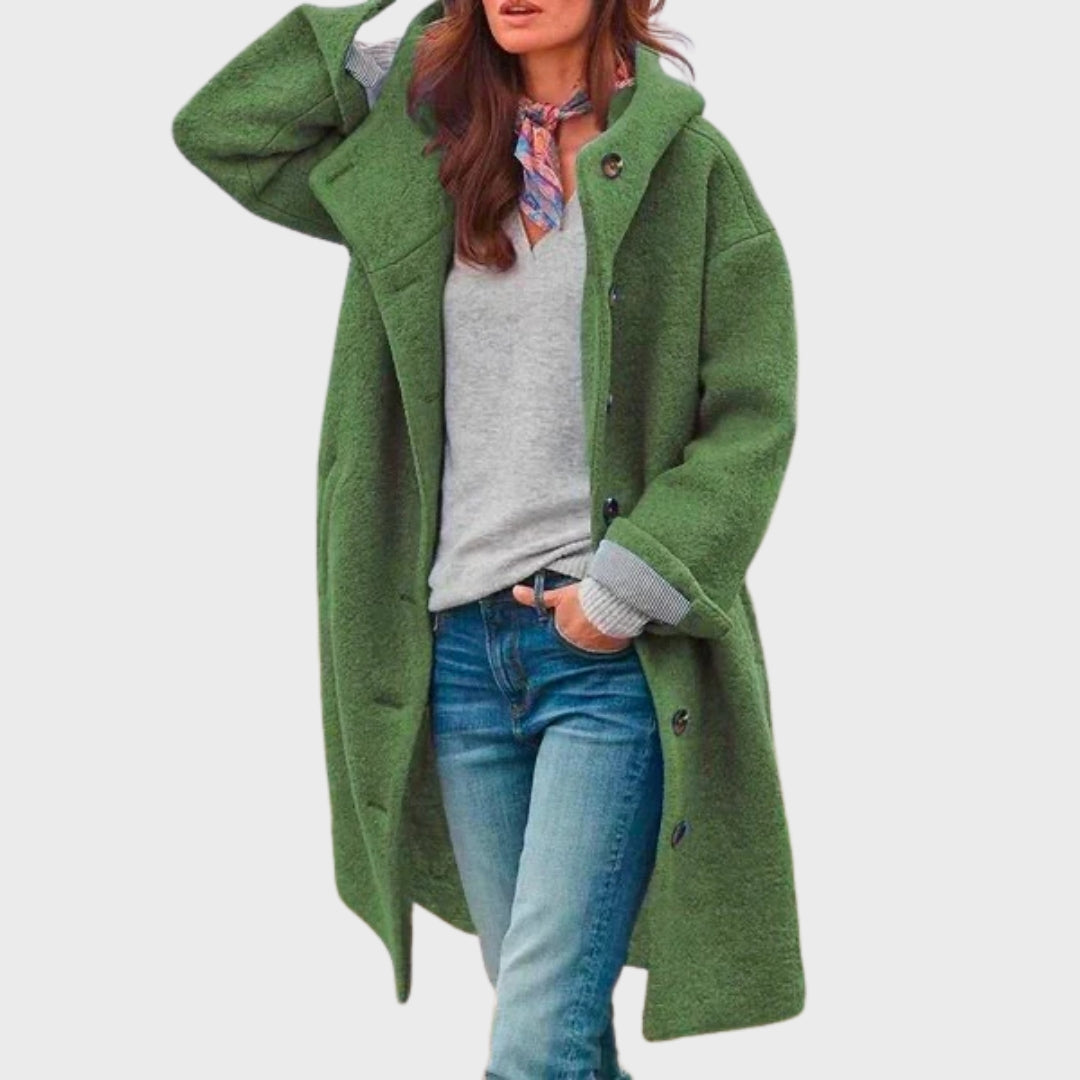 Darcie | Relaxed Hooded Button-Front Longline Trench Coat