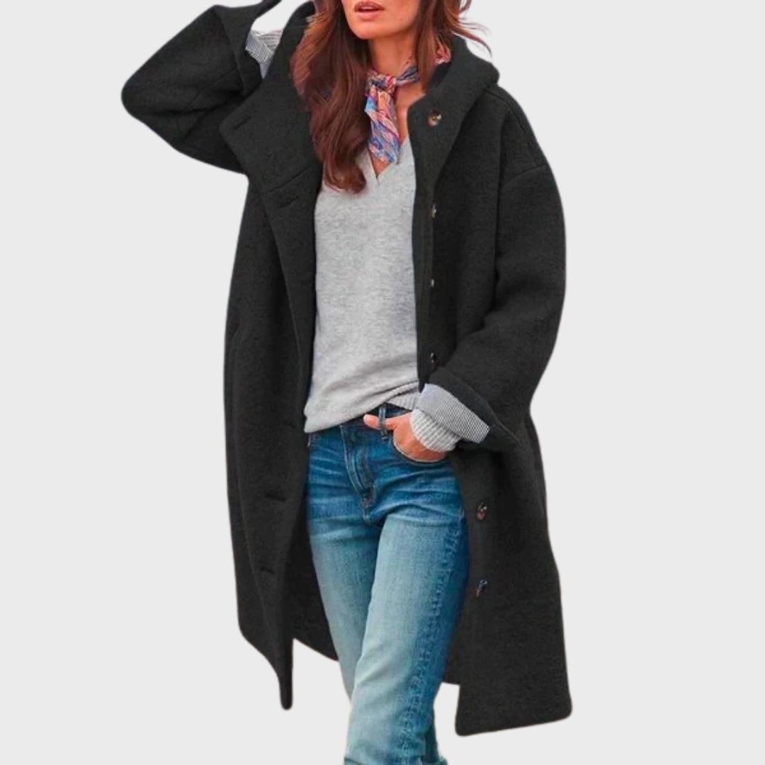 Darcie | Relaxed Hooded Button-Front Longline Trench Coat