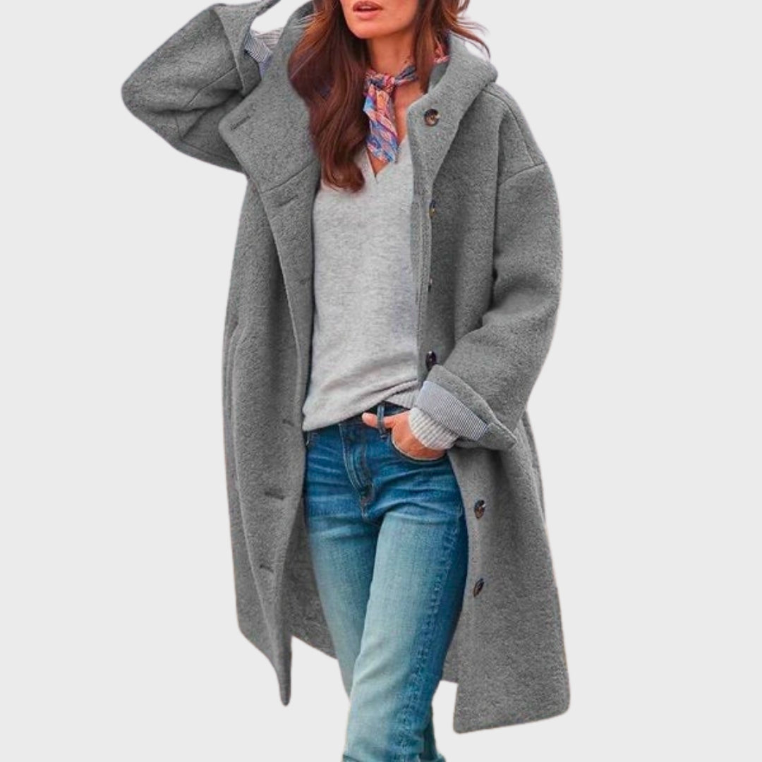 Darcie | Relaxed Hooded Button-Front Longline Trench Coat