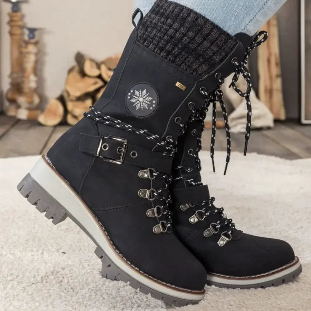 Darcie | Relaxed Lace-Up Buckle Snow Boots