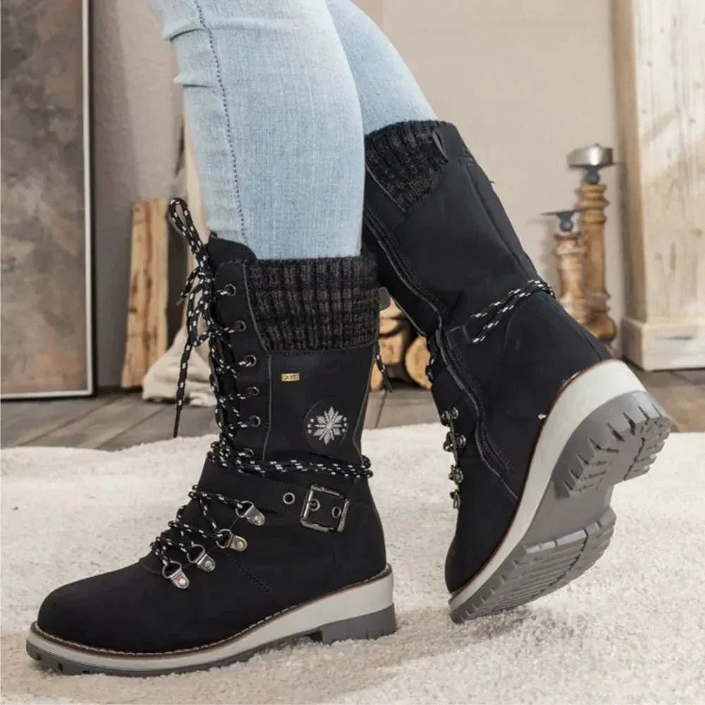 Darcie | Relaxed Lace-Up Buckle Snow Boots