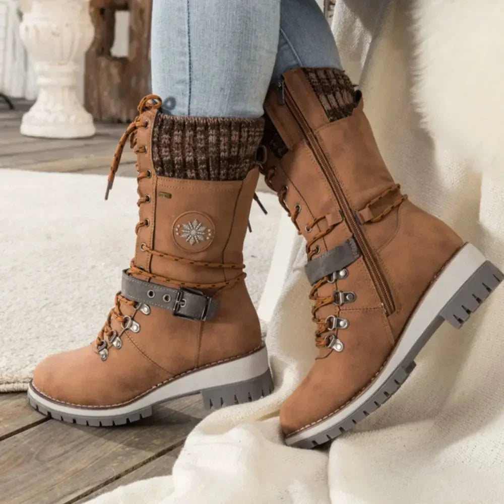 Darcie | Relaxed Lace-Up Buckle Snow Boots