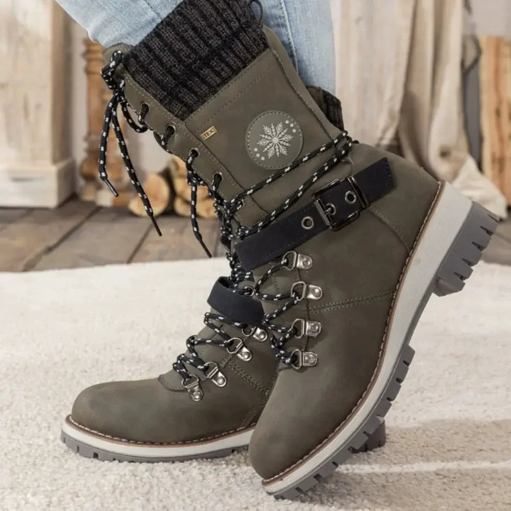 Darcie | Relaxed Lace-Up Buckle Snow Boots