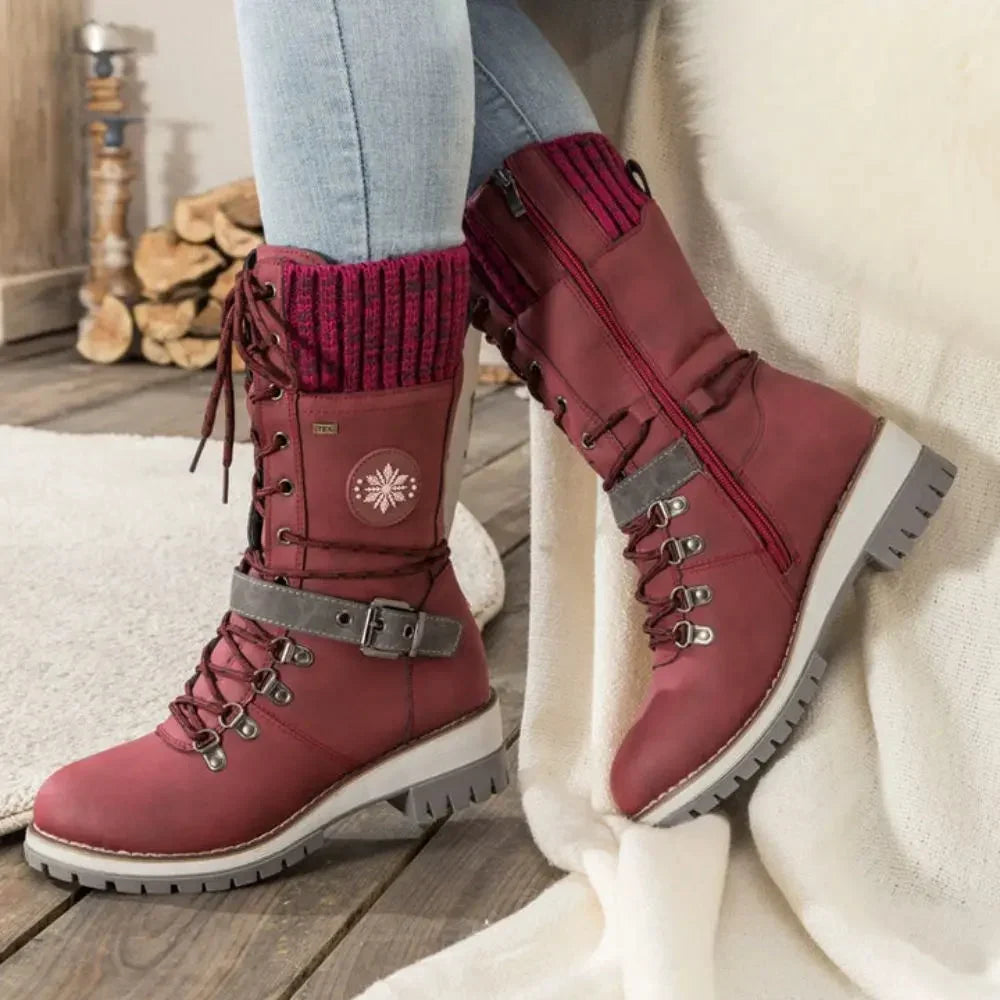 Darcie | Relaxed Lace-Up Buckle Snow Boots