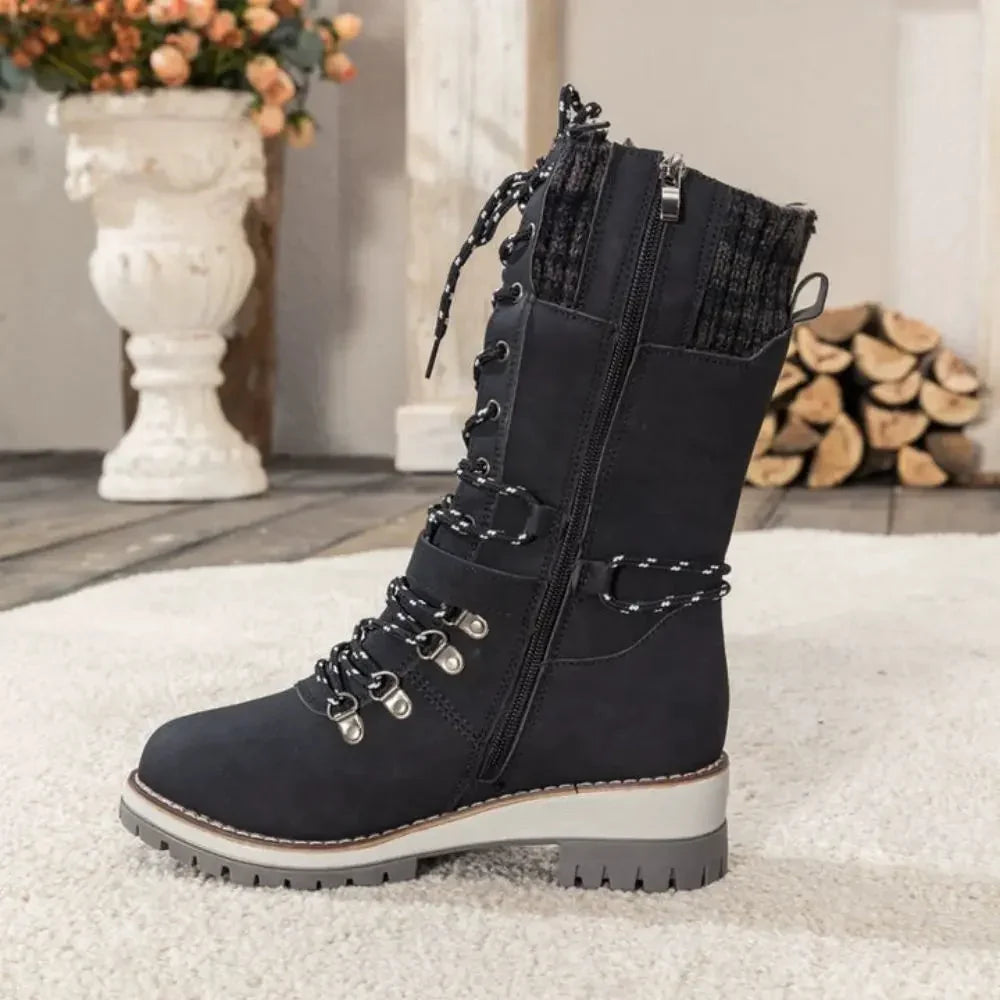 Darcie | Relaxed Lace-Up Buckle Snow Boots