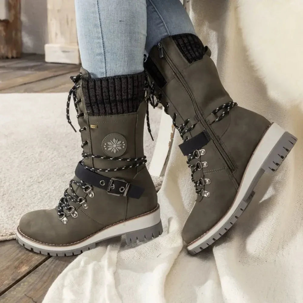 Darcie | Relaxed Lace-Up Buckle Snow Boots