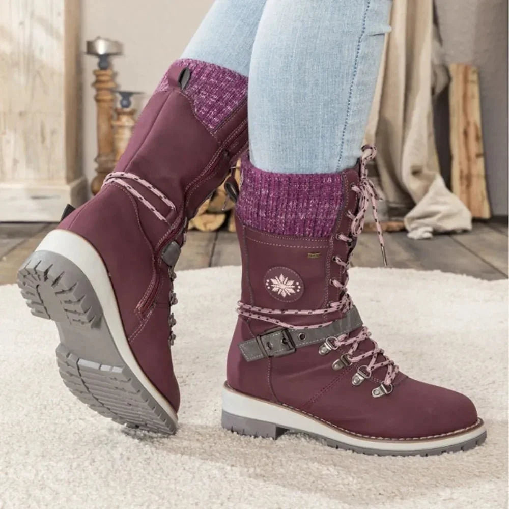 Darcie | Relaxed Lace-Up Buckle Snow Boots