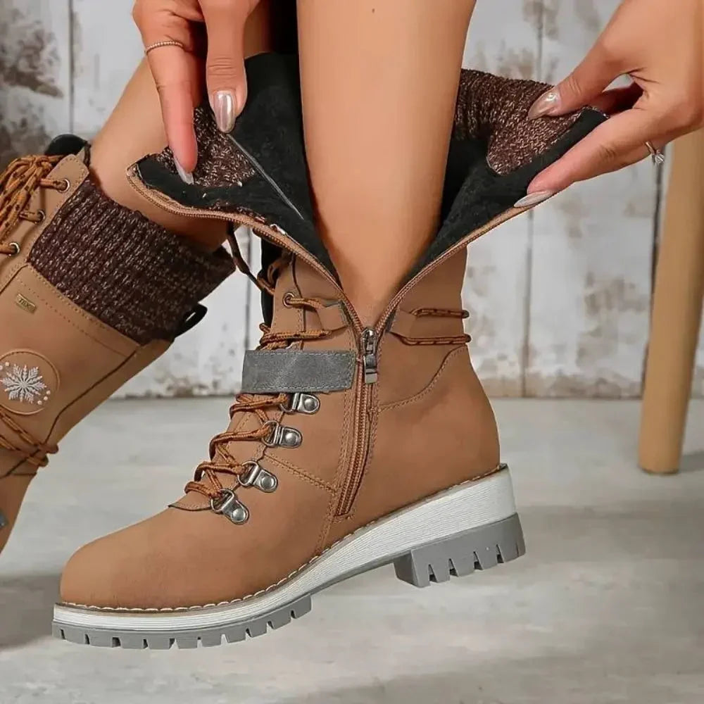 Darcie | Relaxed Lace-Up Buckle Snow Boots