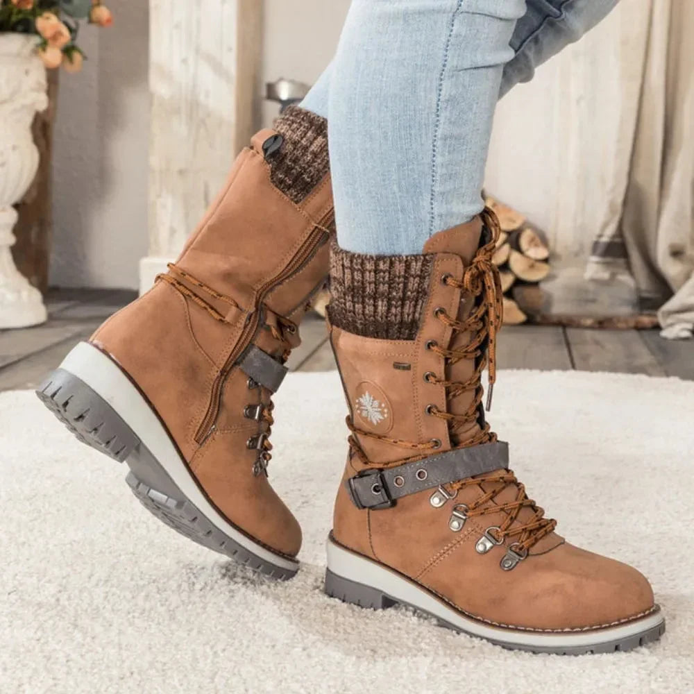 Darcie | Relaxed Lace-Up Buckle Snow Boots