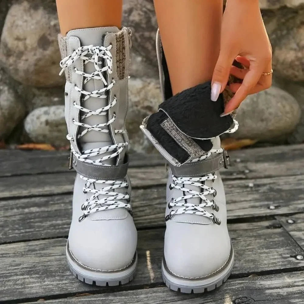 Darcie | Relaxed Lace-Up Buckle Snow Boots