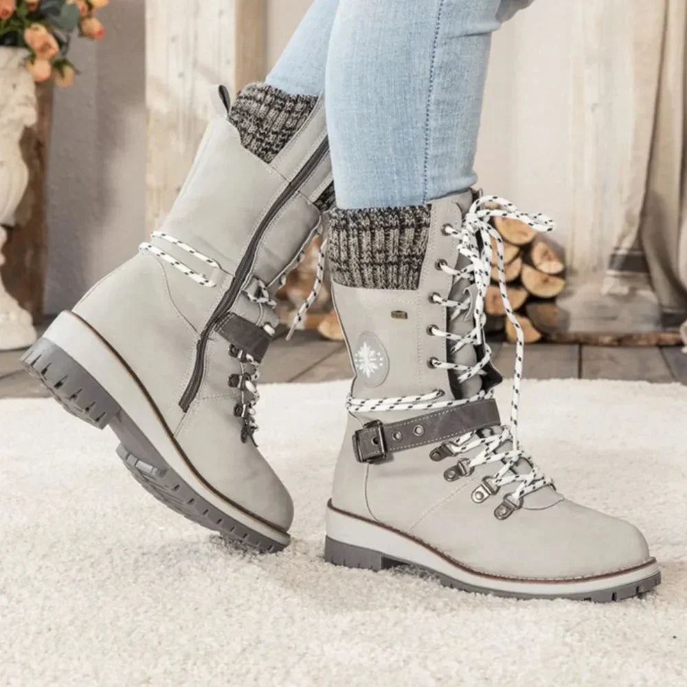 Darcie | Relaxed Lace-Up Buckle Snow Boots