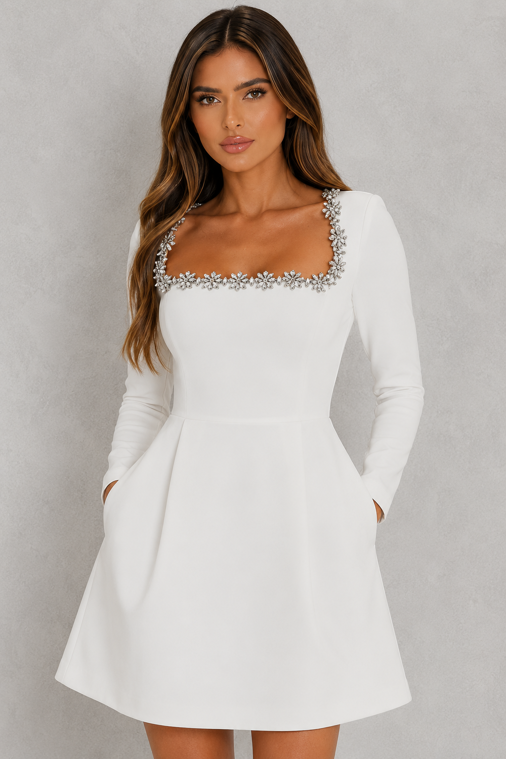Darcie | Timeless Embellished Velvet-Look Christmas Dress